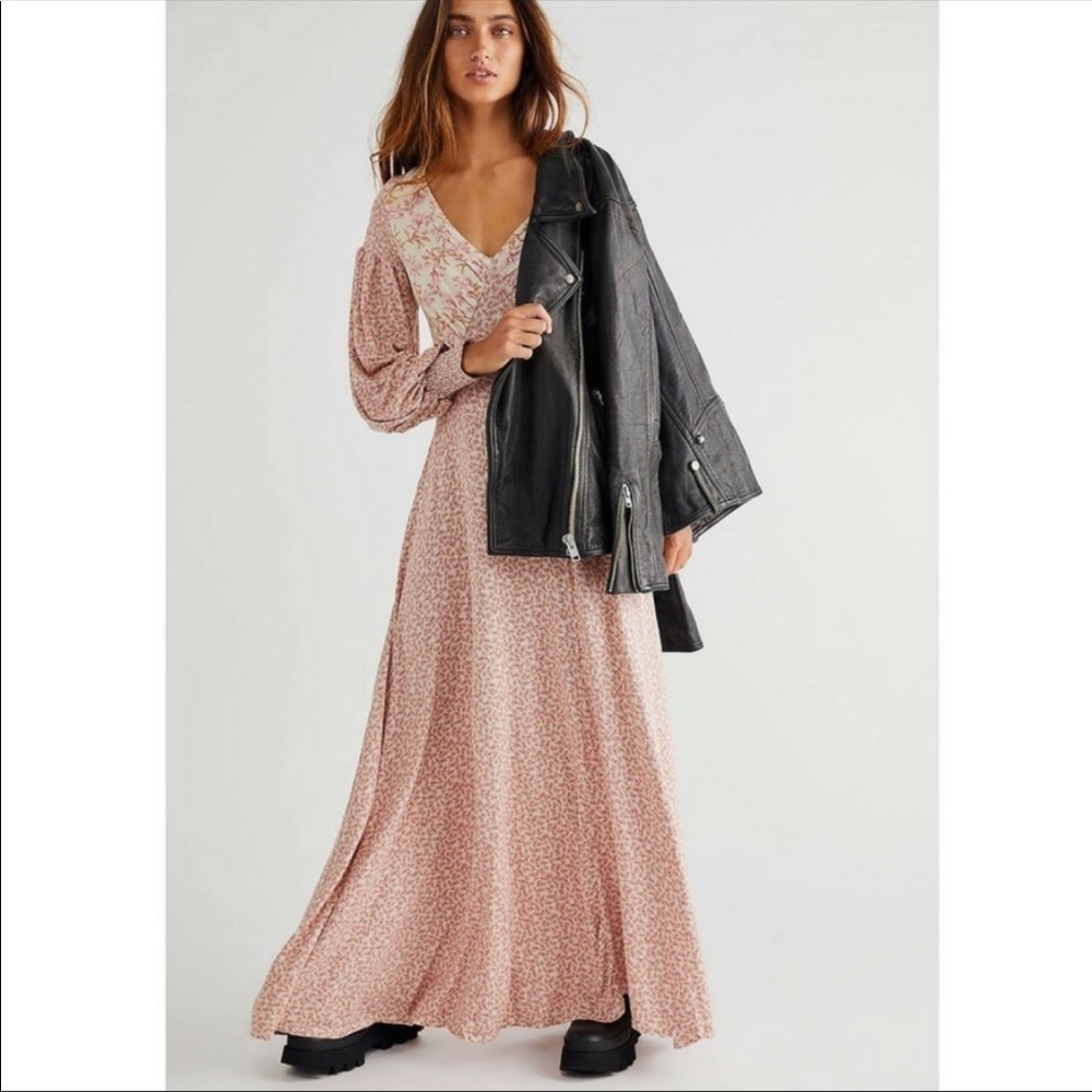 Free People Love Story Maxi Dress Tea Combo